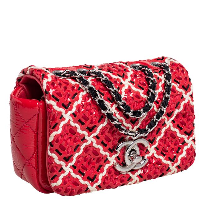CHANEL WOVEN DIAMOND STITCH FLAP SHOULDER BAG