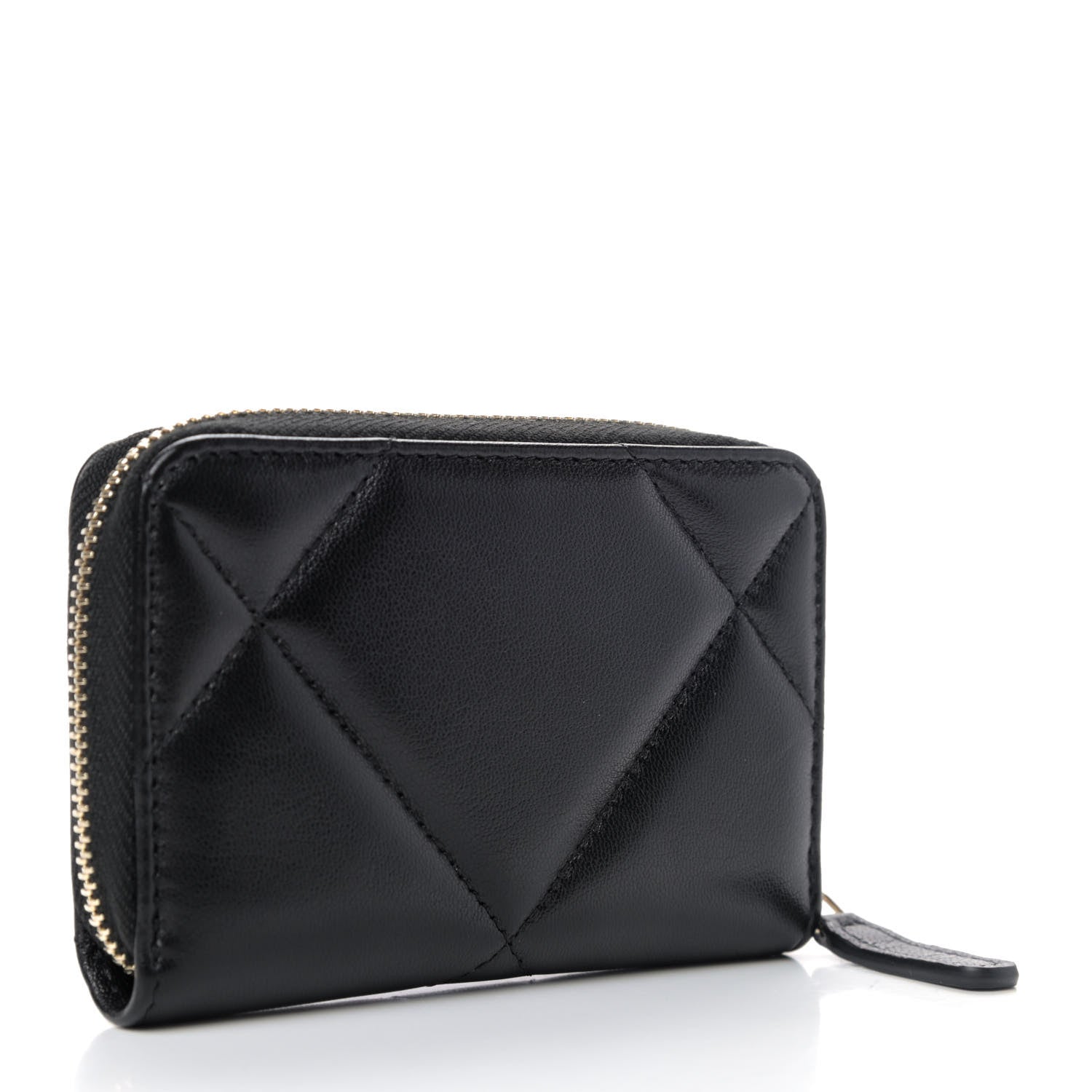 Chanel Quilted Lambskin Chanel 19 Zip-Around Coin Purse