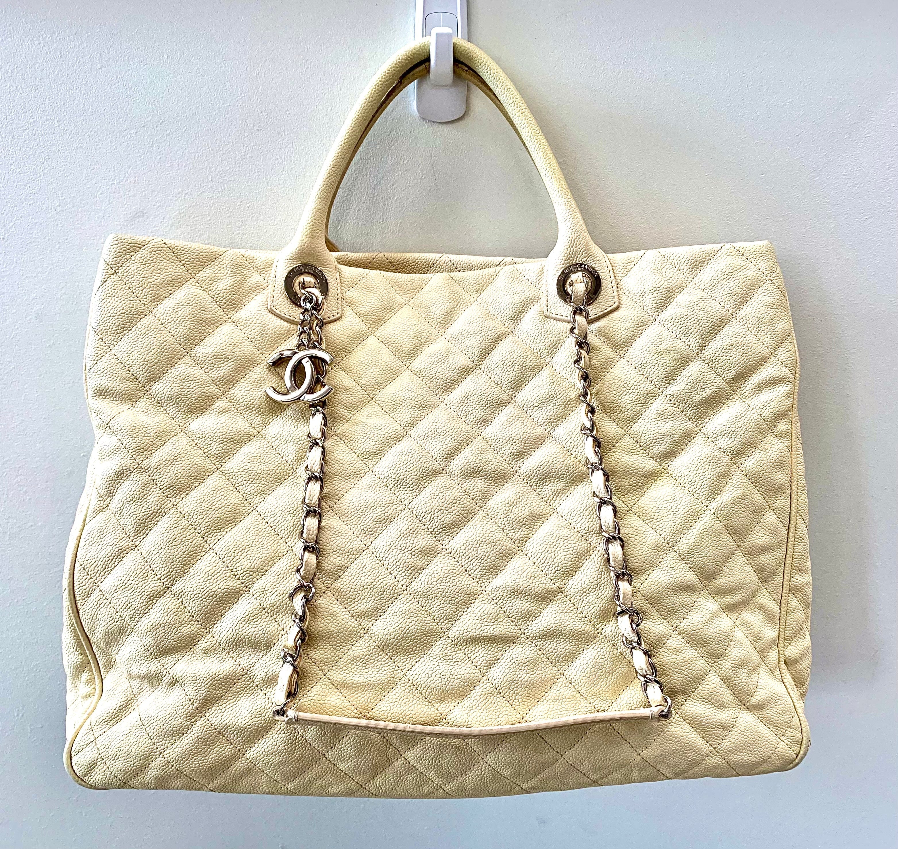 CHANEL QUILTED CAVIAR SHOPPING TOTE