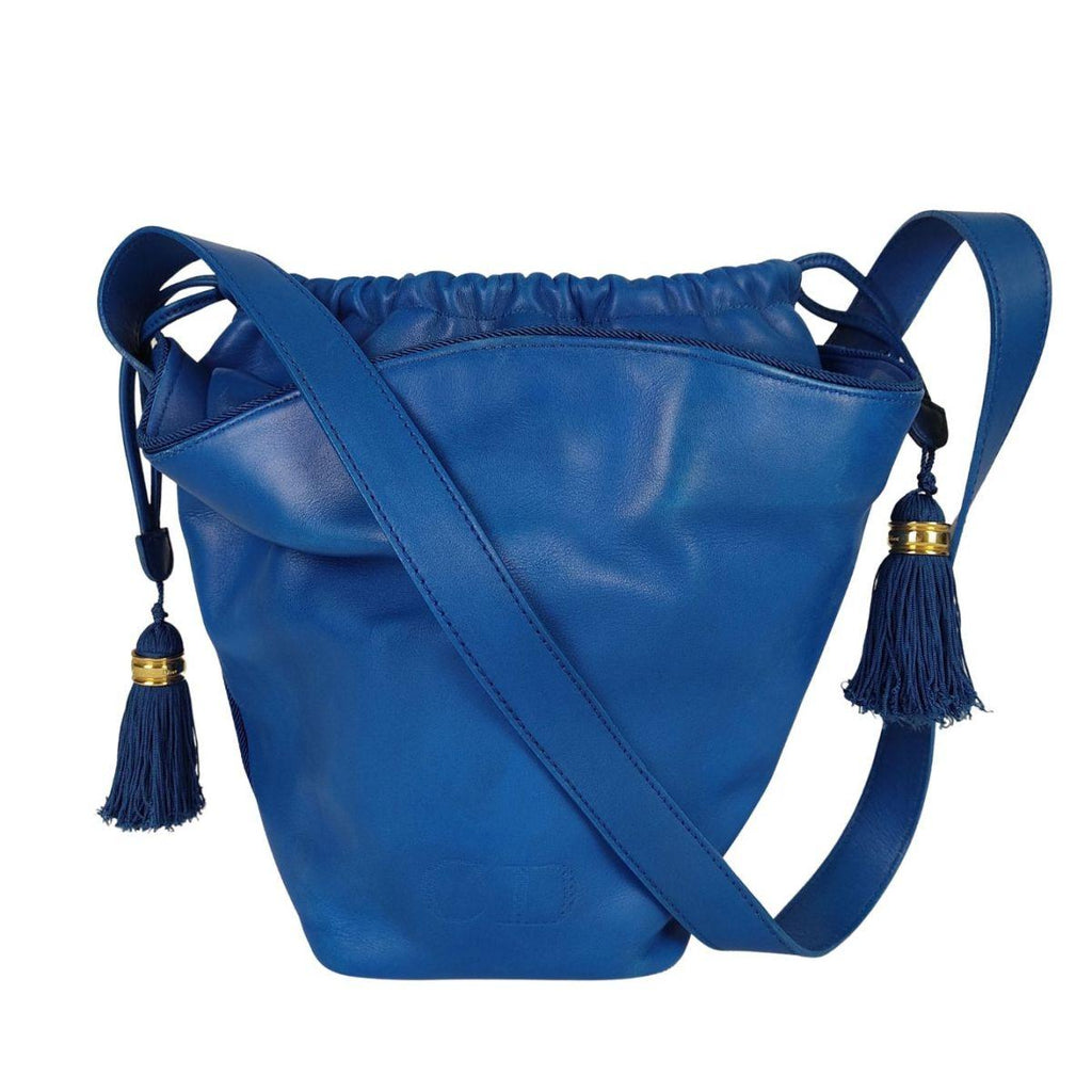 DIOR Christian  bucket bag in light blue leather