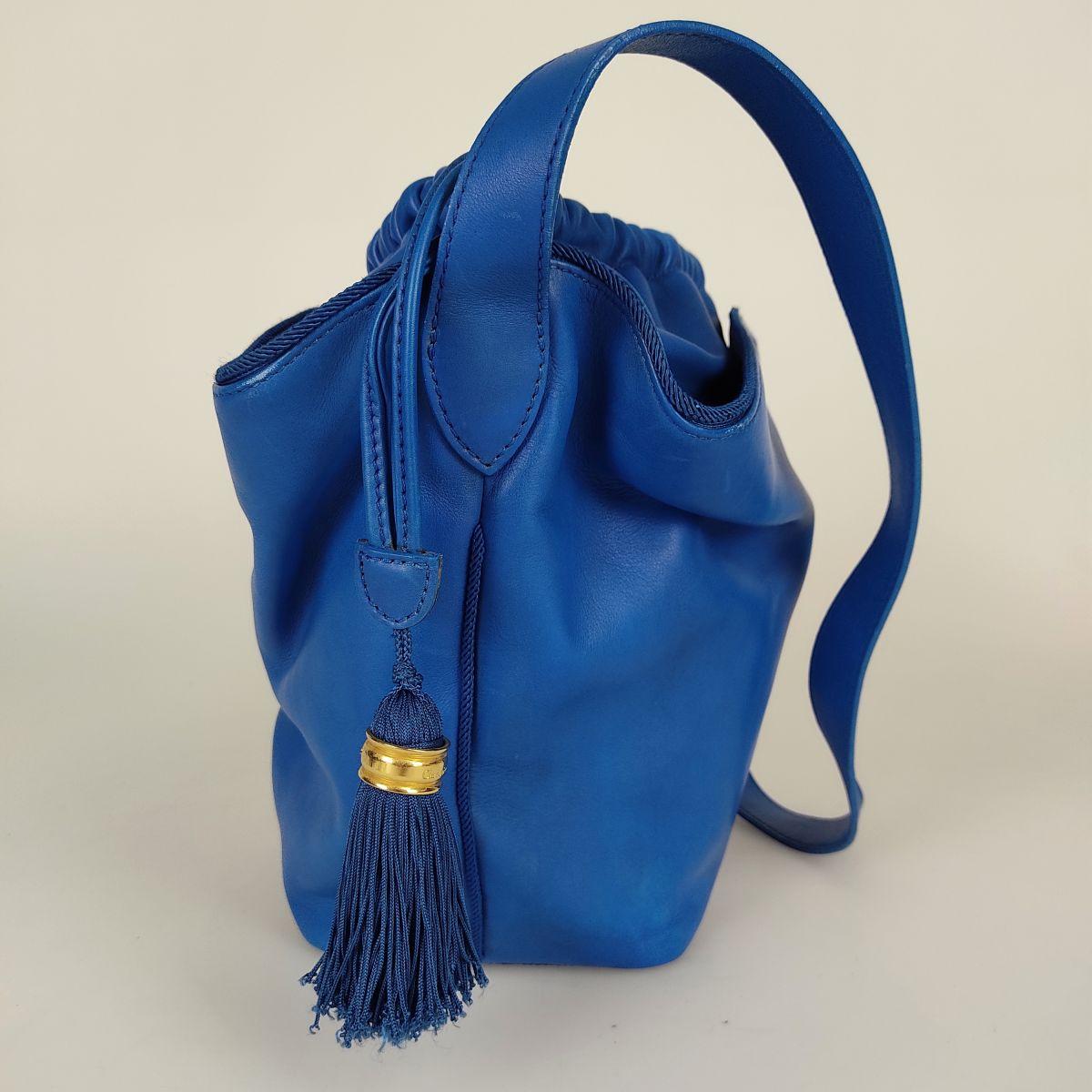 DIOR Christian  bucket bag in light blue leather