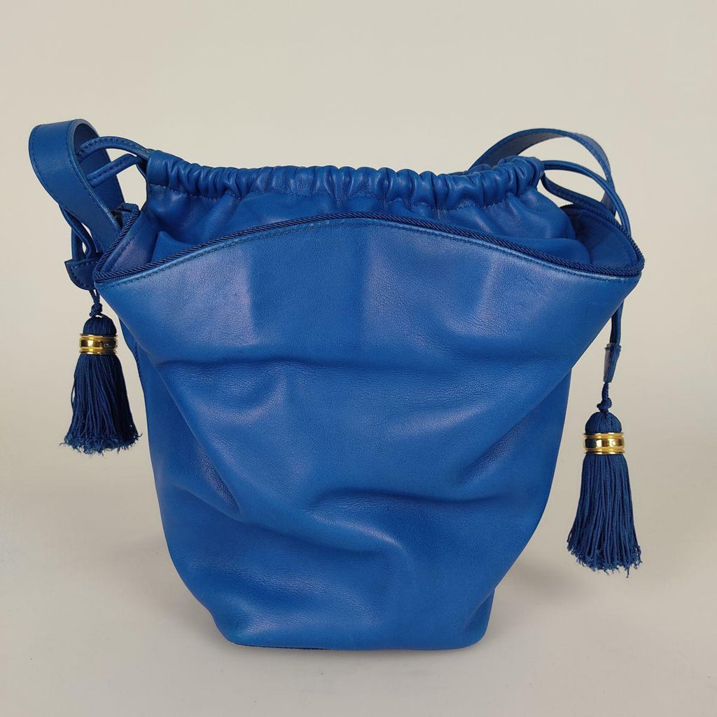 DIOR Christian  bucket bag in light blue leather