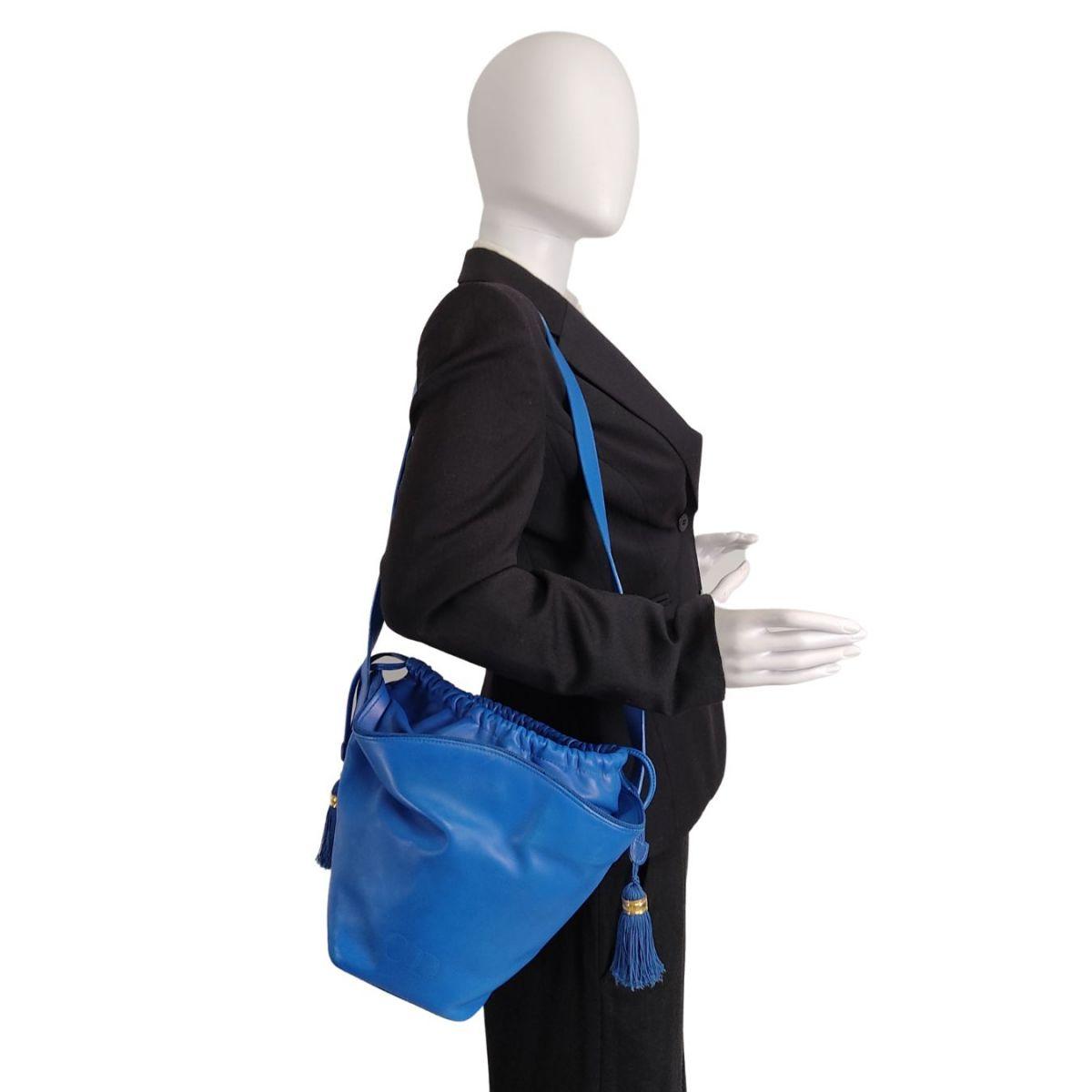 DIOR Christian  bucket bag in light blue leather