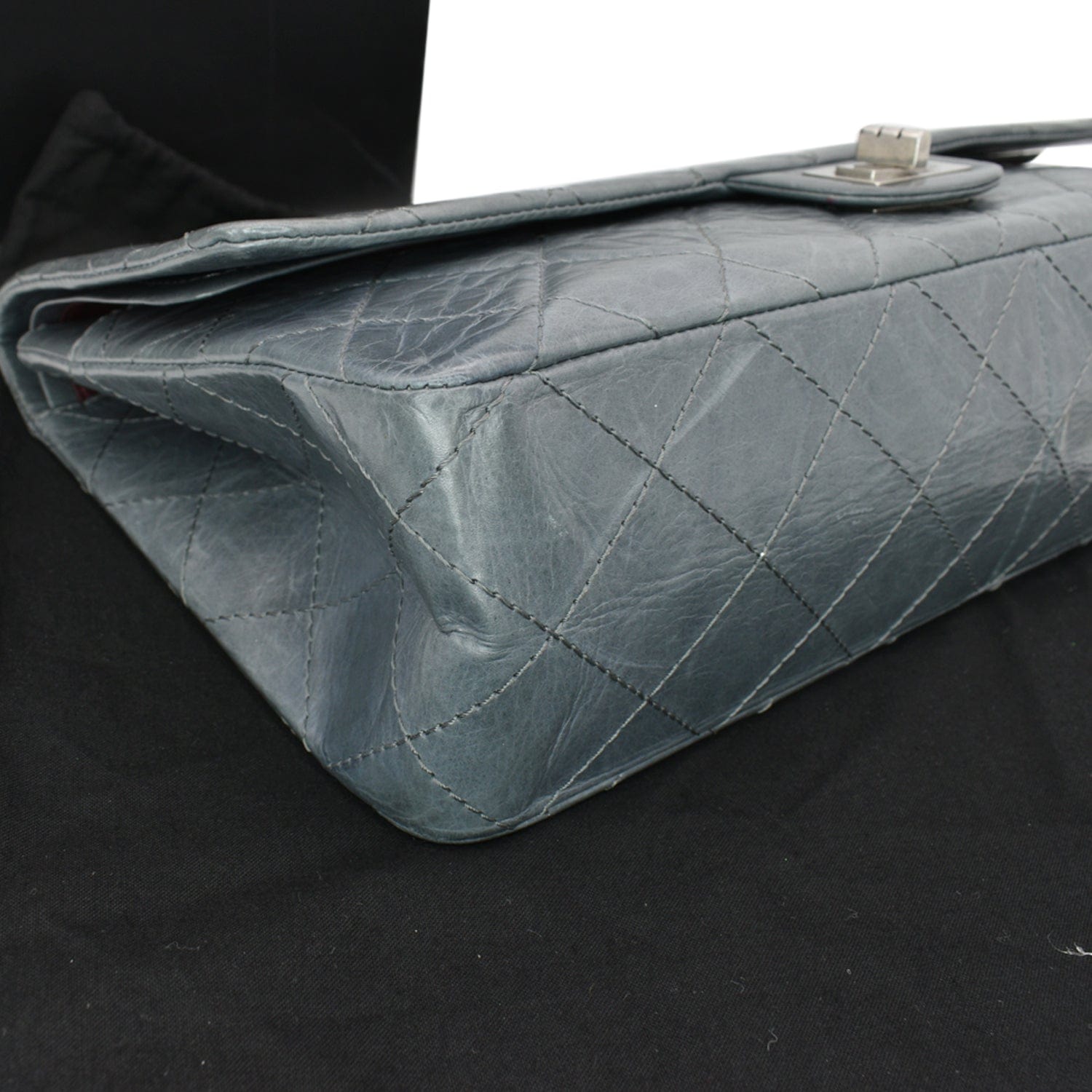 CHANEL 50th Anniversary 2.55 Reissue 228 Quilted Aged Calfskin Shoulder Bag Grey
