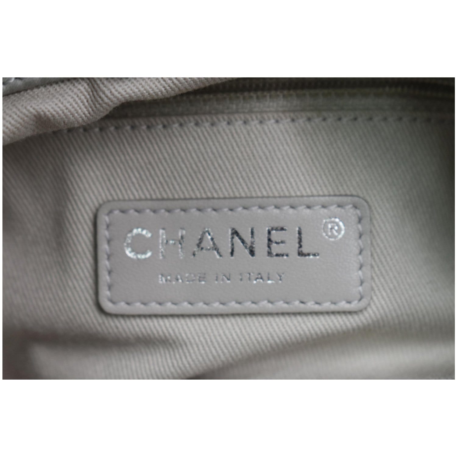 Chanel Wild Stitch CC Lambskin Leather Satchel Bag Light Grey