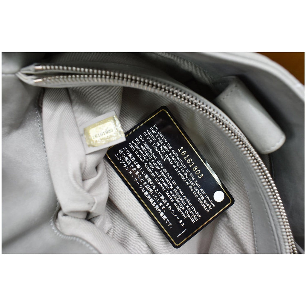 Chanel Wild Stitch CC Lambskin Leather Satchel Bag Light Grey
