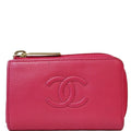 CHANEL CC Key Holder Caviar Leather Case Wallet Pink 22826381