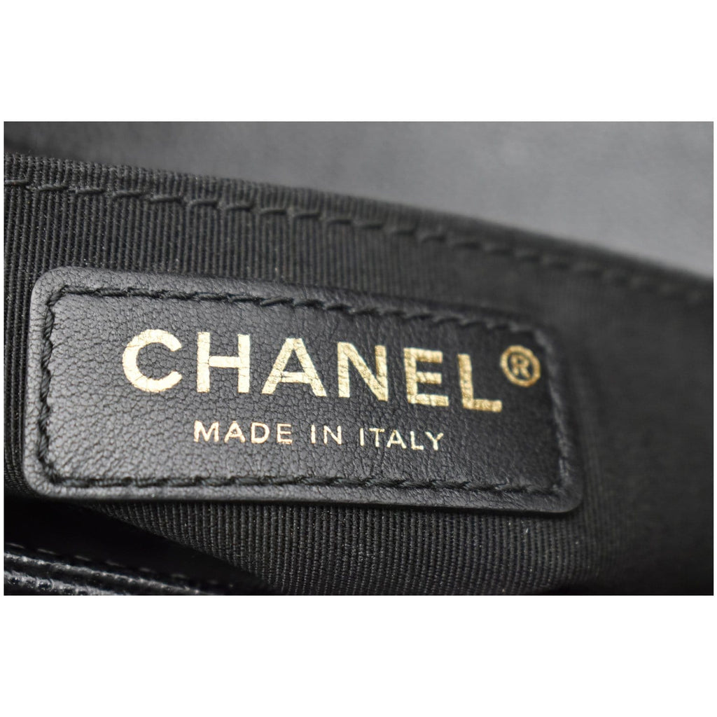 CHANEL Medium Boy Flap Caviar Leather Shoulder Bag Black
