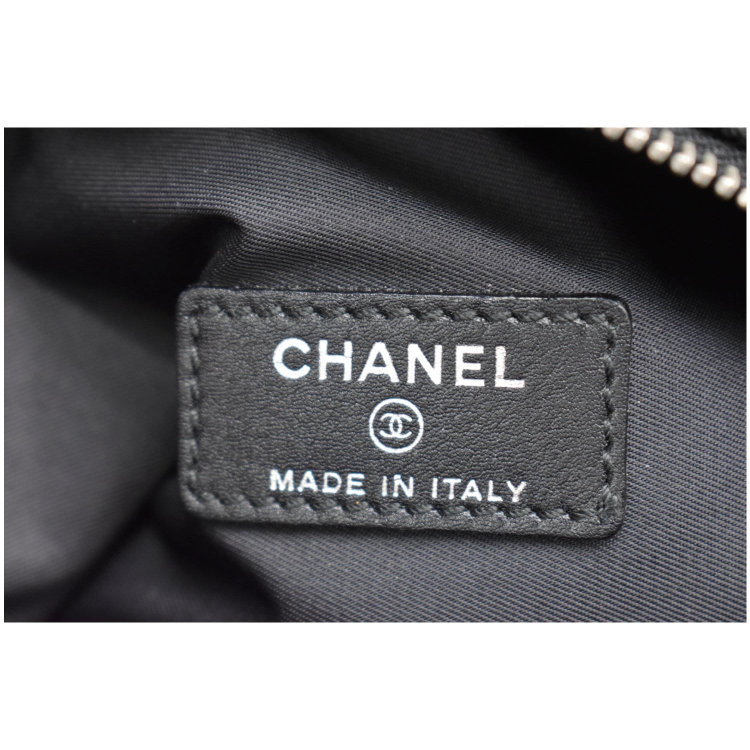 CHANEL Biarritz Quilted Canvas Cosmetic Pouch Black