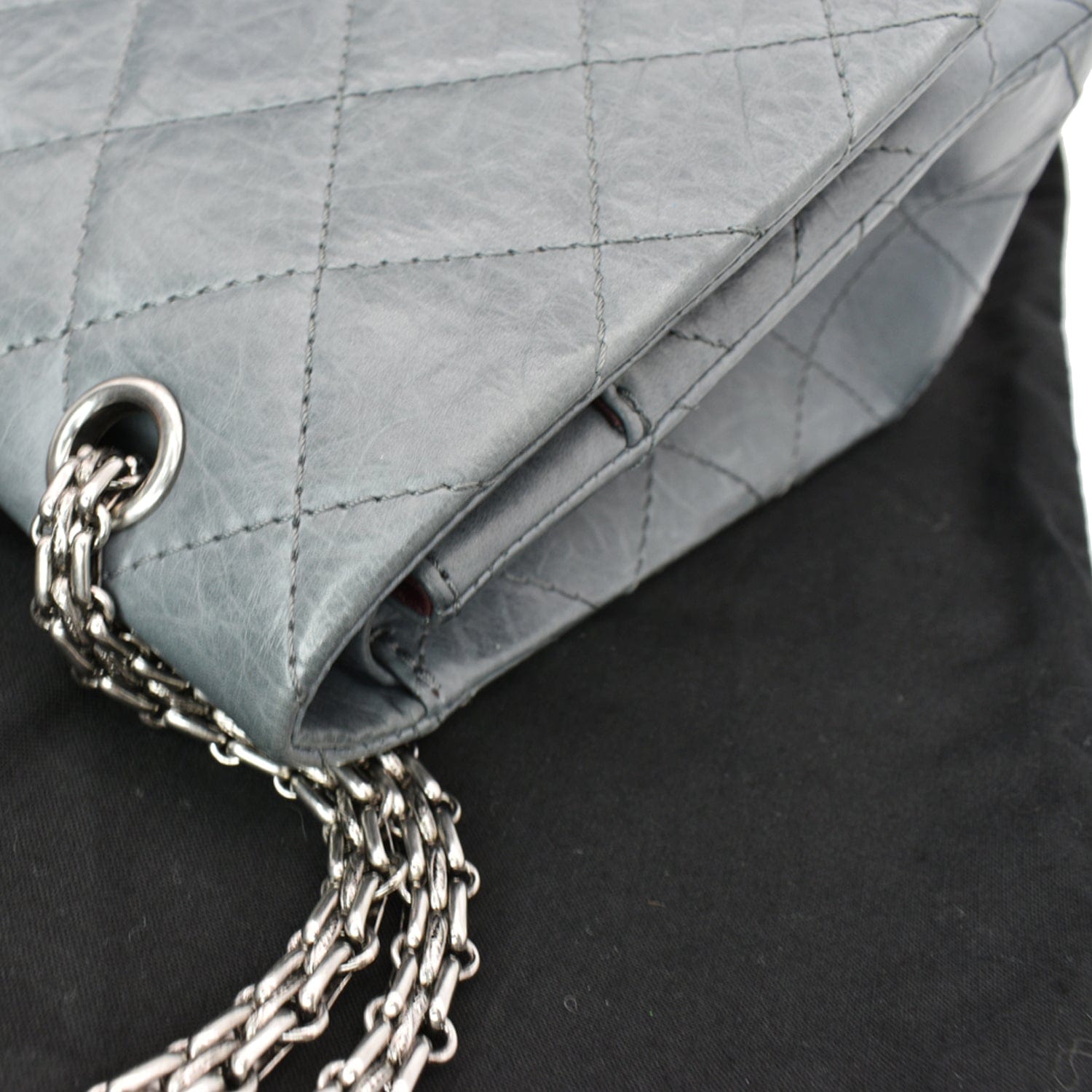 CHANEL 50th Anniversary 2.55 Reissue 228 Quilted Aged Calfskin Shoulder Bag Grey