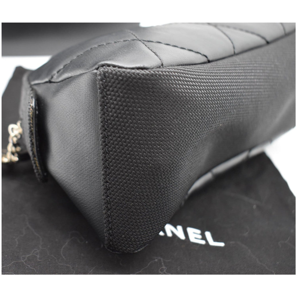 CHANEL Biarritz Quilted Canvas Cosmetic Pouch Black