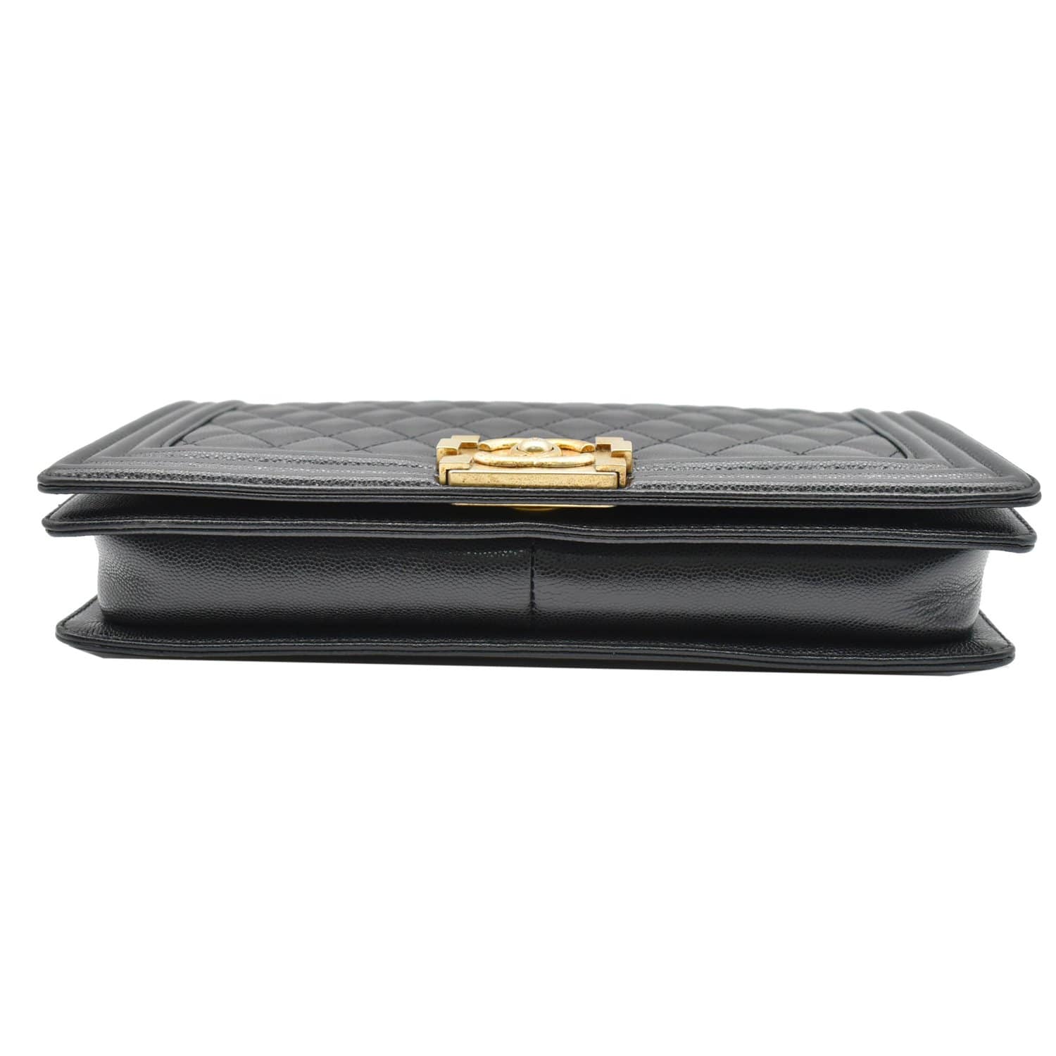 CHANEL Medium Boy Flap Caviar Leather Shoulder Bag Black