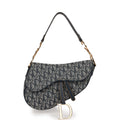 Christian Dior Saddle Bag Grey Diorissimo Canvas Gold Hardware