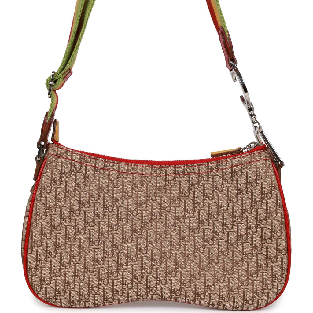 Christian Dior Saddle Bag Rasta Trotter Canvas Silver Hardware