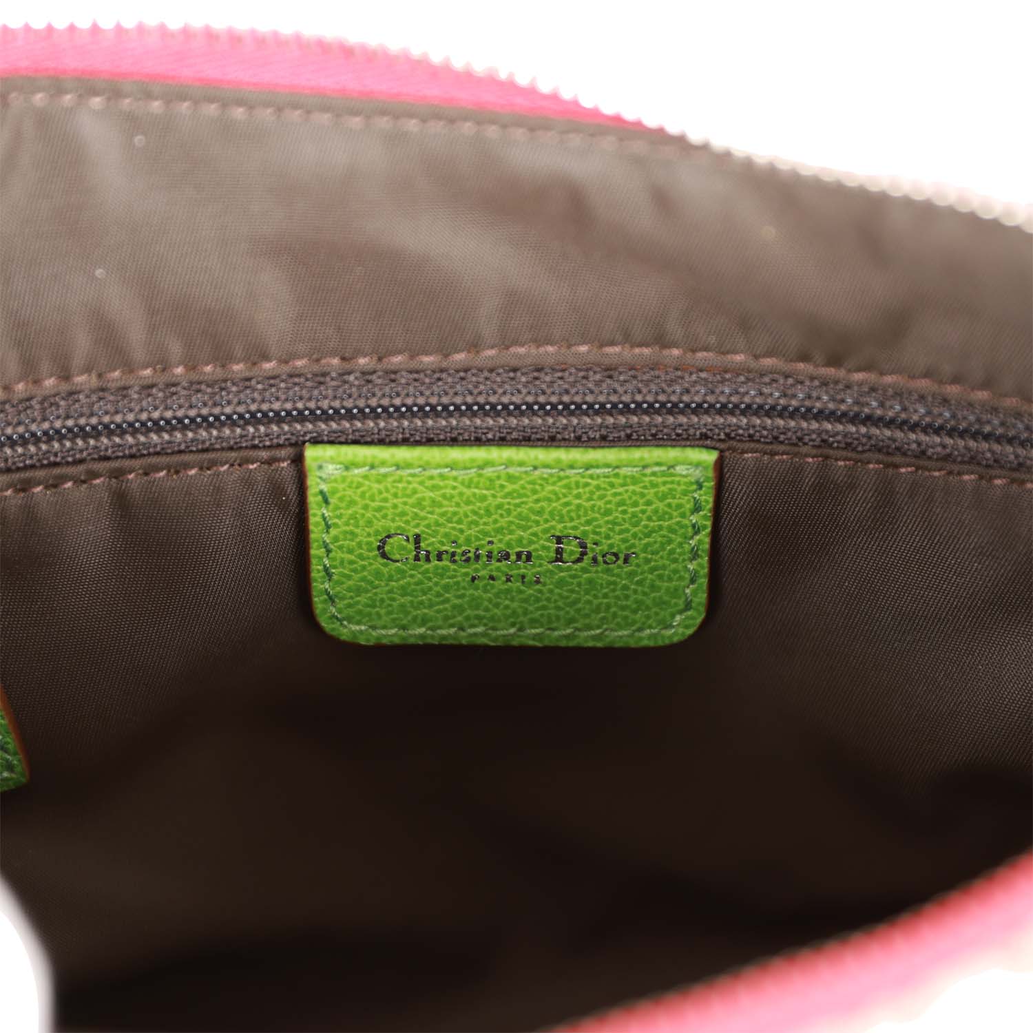 Christian Dior Saddle Bag Rasta Trotter Canvas Silver Hardware