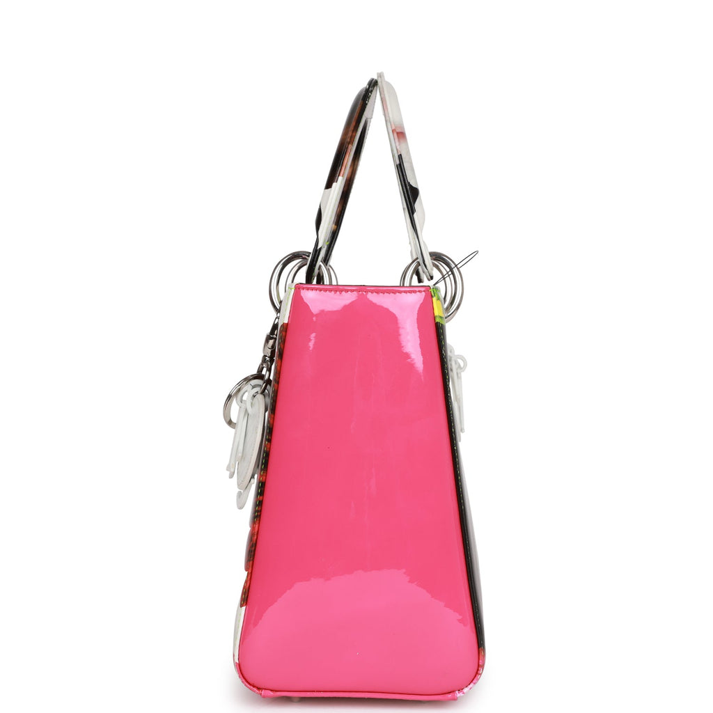 Christian Dior Medium Lady Dior Limited Edition "In the Night Garden" Silver Hardware by Mark Quinn