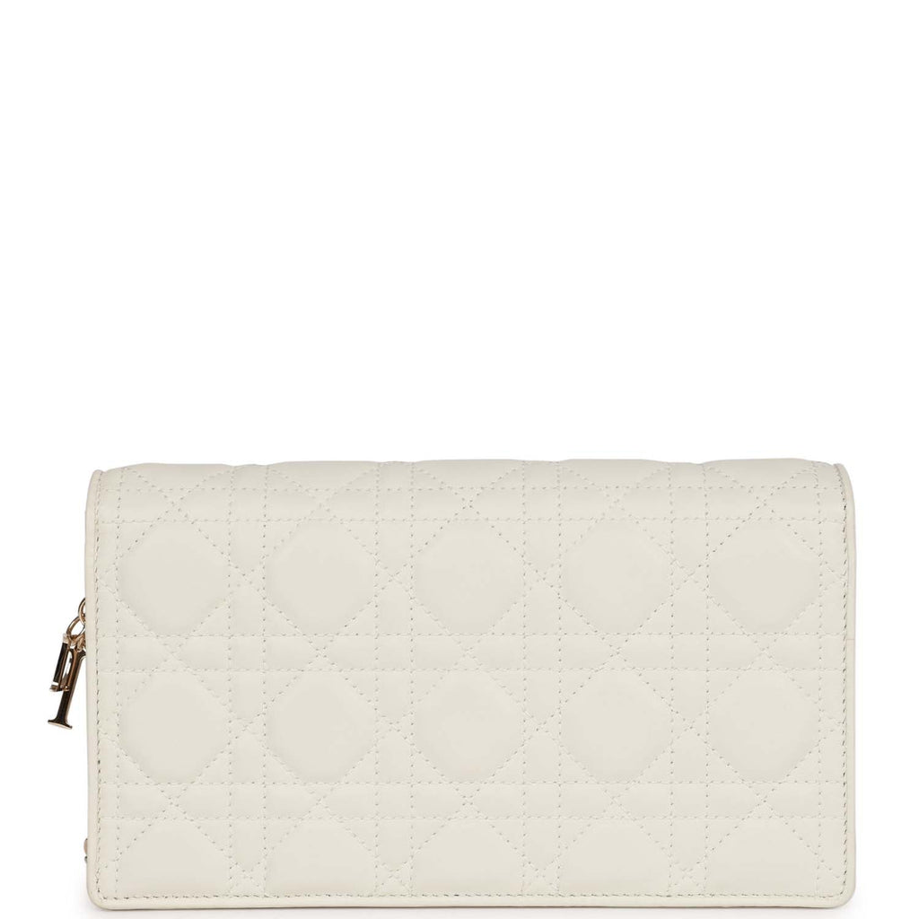Christian Dior Lady Dior Pouch Latte Lambskin Gold Hardware