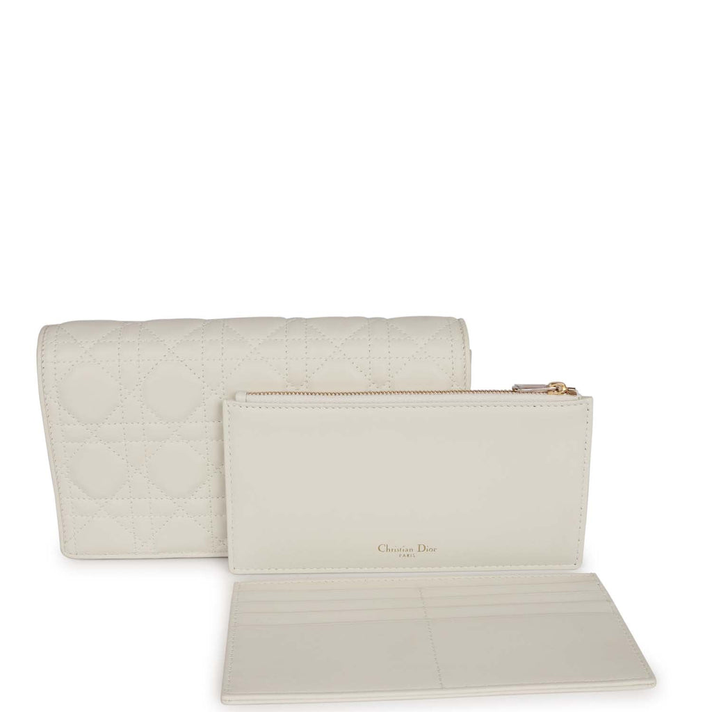 Christian Dior Lady Dior Pouch Latte Lambskin Gold Hardware