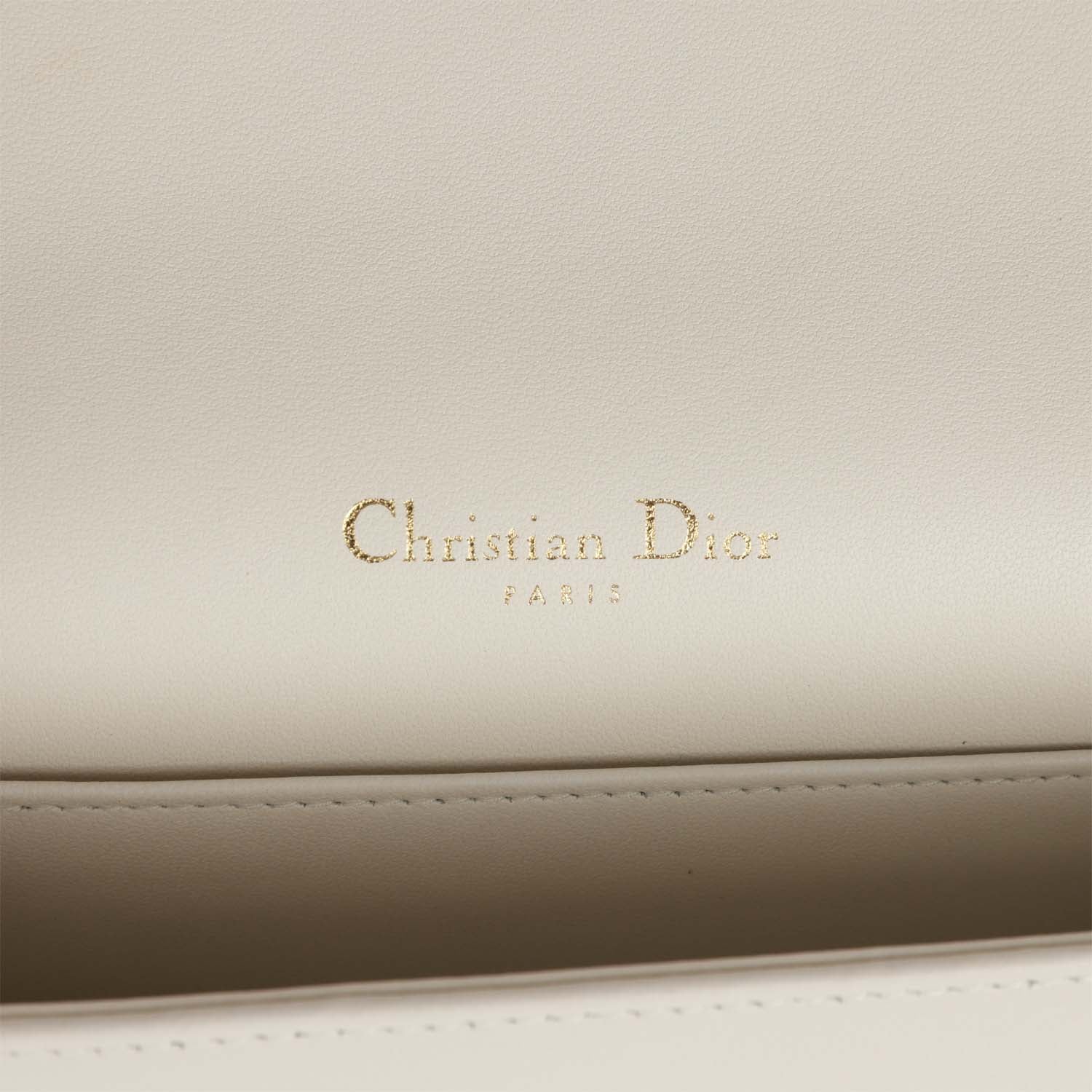 Christian Dior Lady Dior Pouch Latte Lambskin Gold Hardware