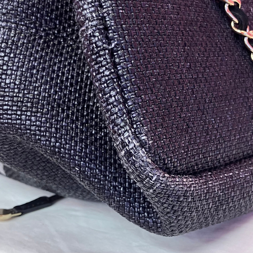 Chanel 2019 Black Straw Deauville Bucket Backpack