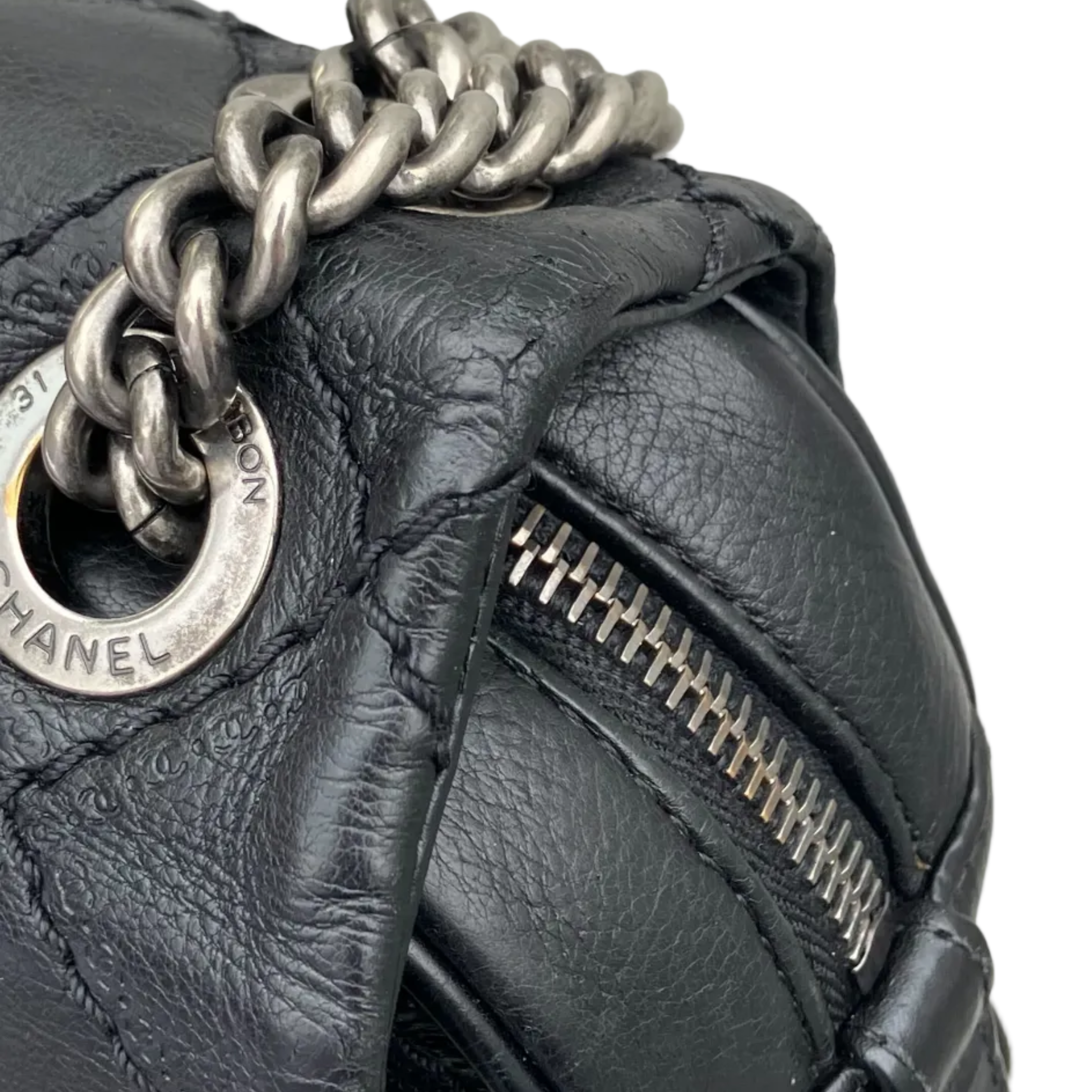Chanel 2013-2014 Black Calfskin Coco Sporran Shoulder Bag