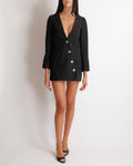 Chanel Resort 2014 Black Long-Sleeved Jacket with White and Black CC Logo Buttons Size FR 34 (UK 6)