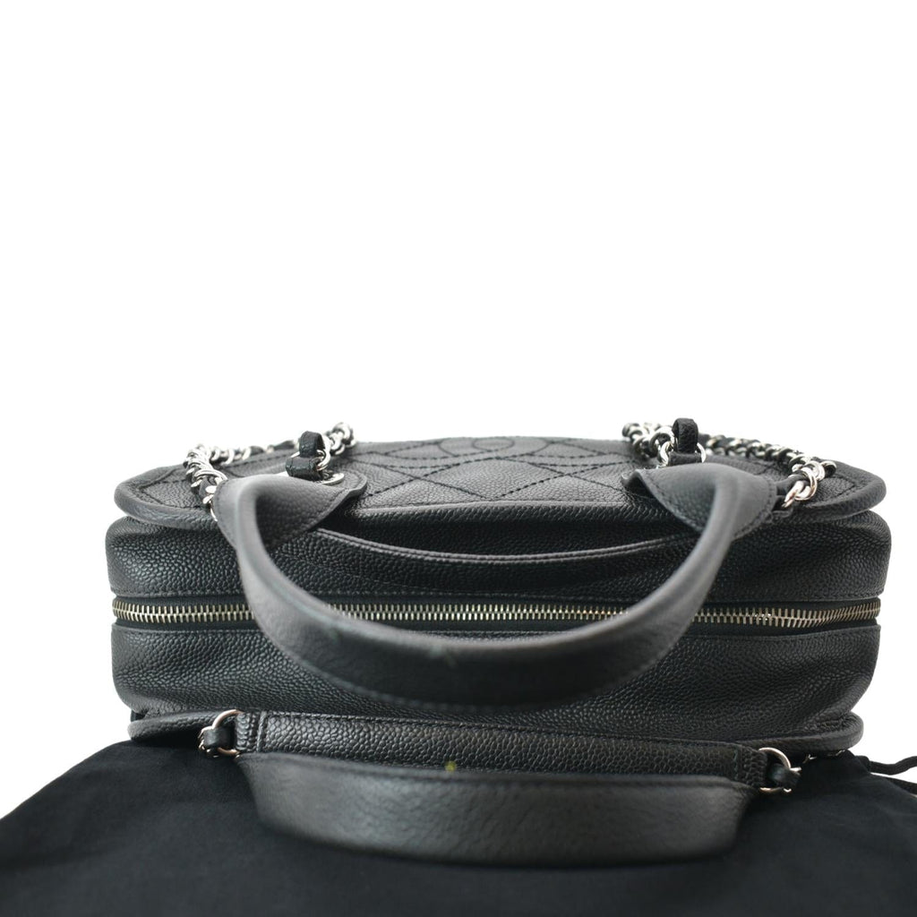 CHANEL Deauville Small Shopping Leather Tote Bag Black