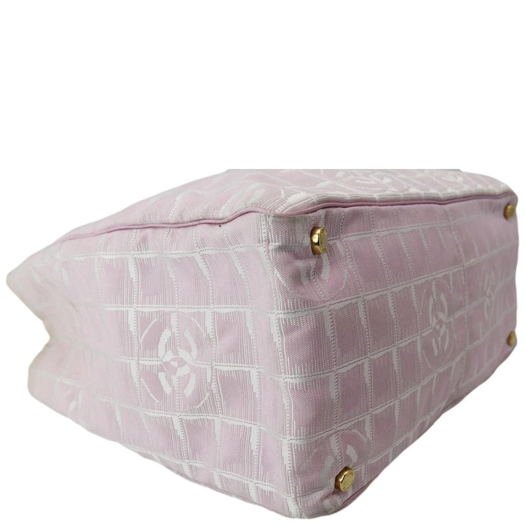 CHANEL CC Logo Travel Line Large Nylon Tote Bag Light Pink