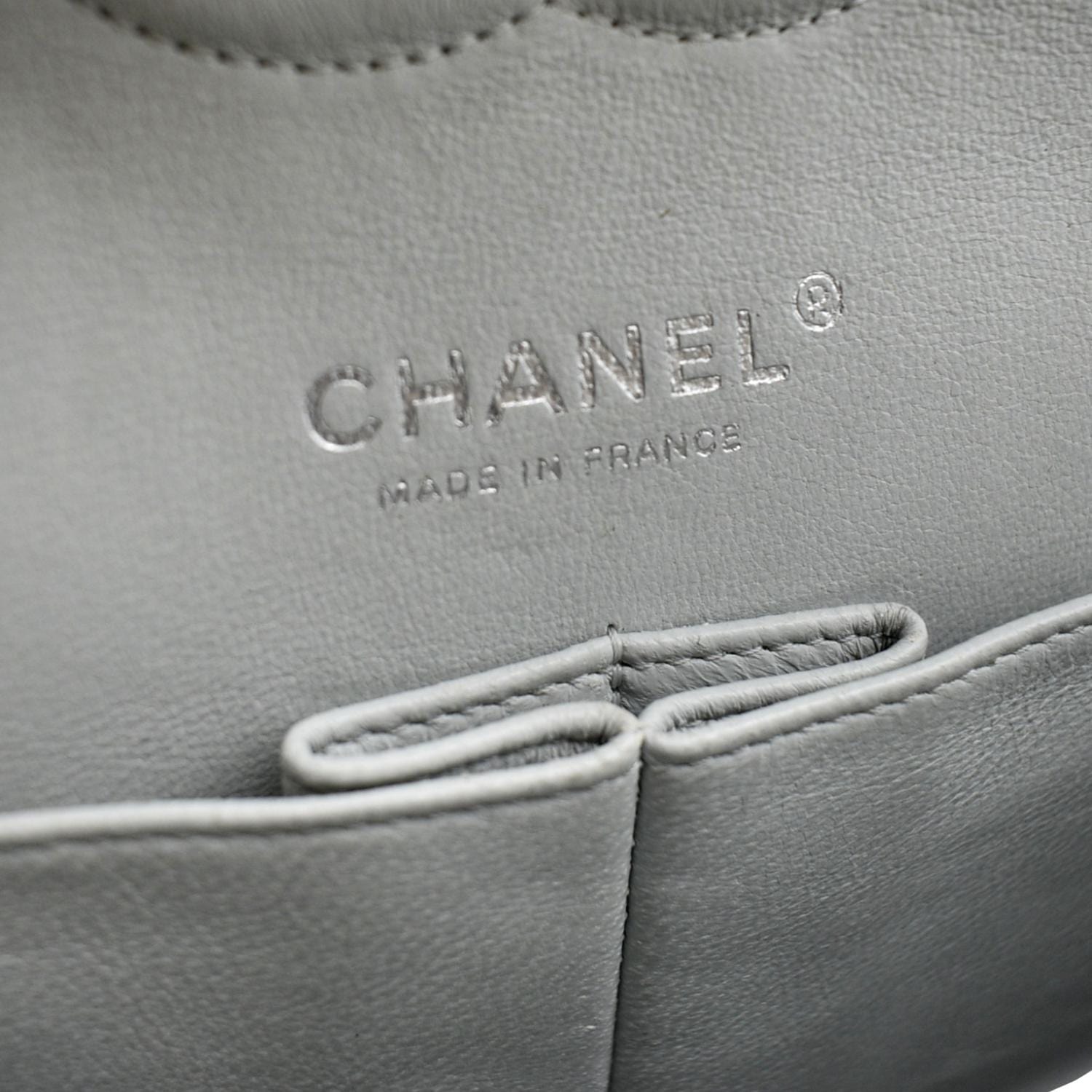 CHANEL Medium Double Flap Calfskin Leather Shoulder Bag White