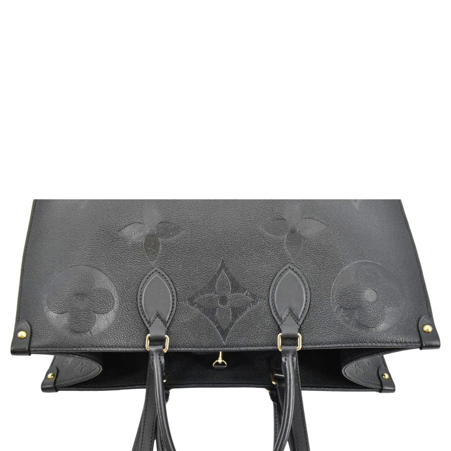 LOUIS VUITTON Onthego GM Monogram Empreinte Leather Tote Bag Black