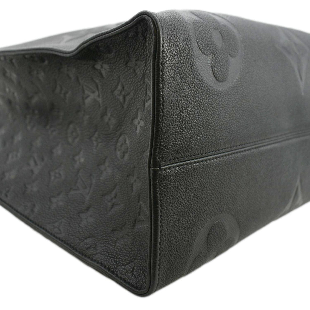 LOUIS VUITTON Onthego GM Monogram Empreinte Leather Tote Bag Black