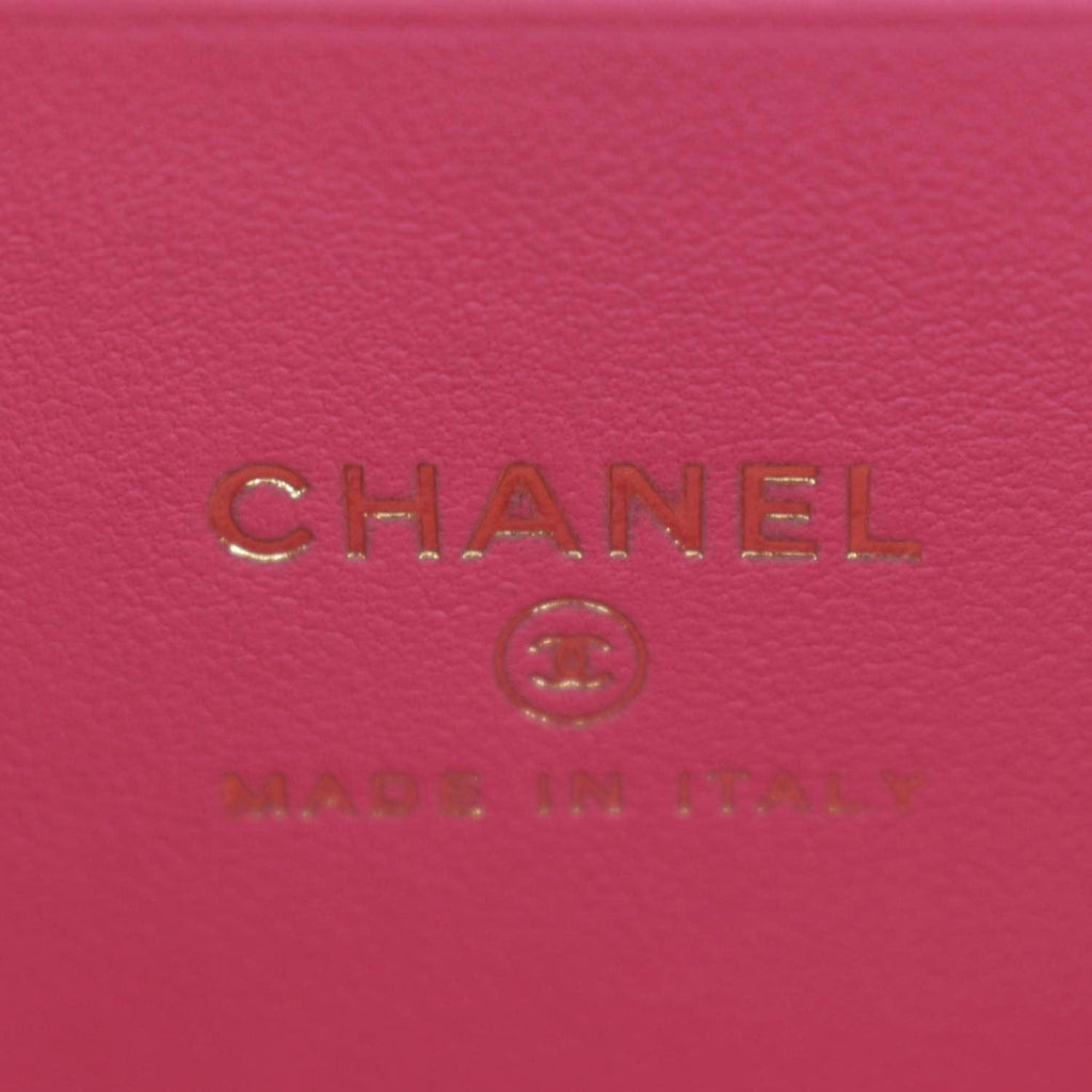 CHANEL Enamel Coco Hearts Small Quilted Leather Crossbody Vanity Case Pink