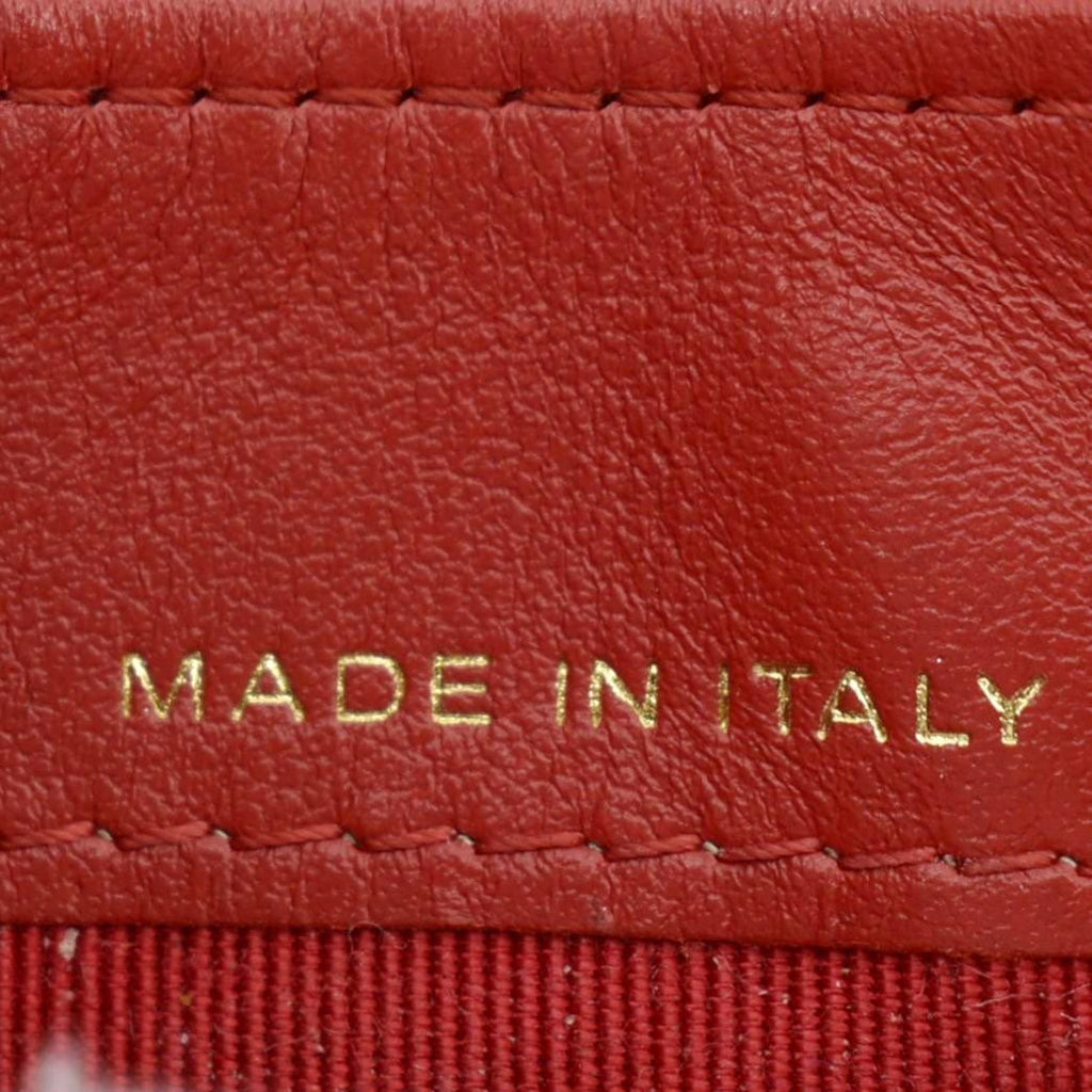 CHANEL CC Card Holder Quilted Caviar Leather Wallet Red