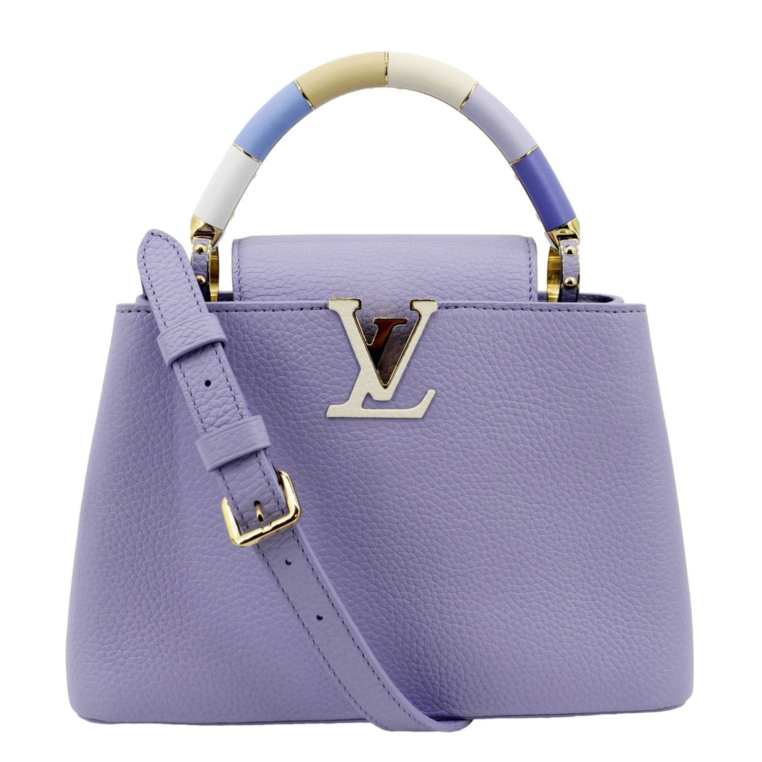 LOUIS VUITTON Capucines BB Taurillon Leather Shoulder Bag Purple