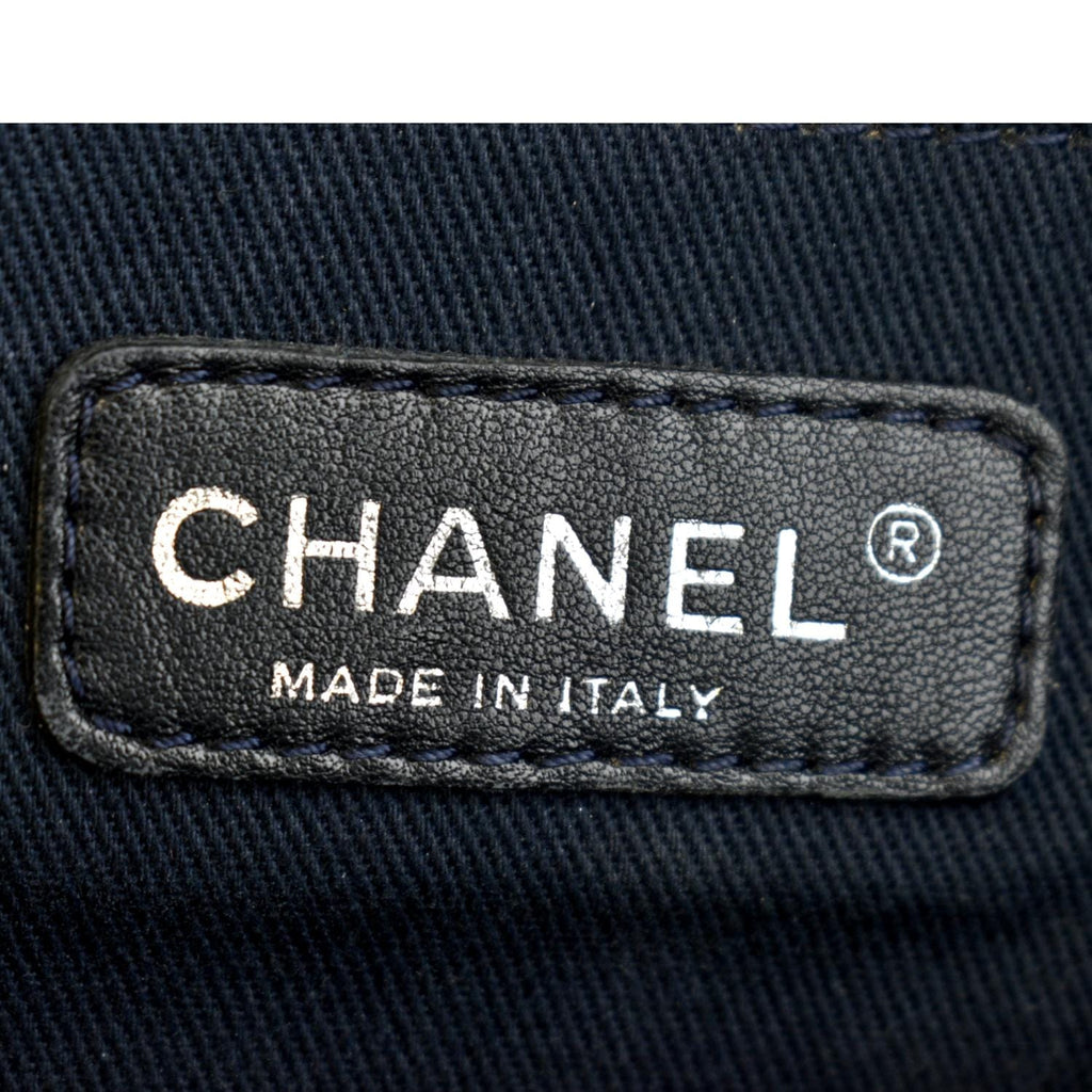 CHANEL Deauville Medium Bowling Denim Shoulder Bag Blue