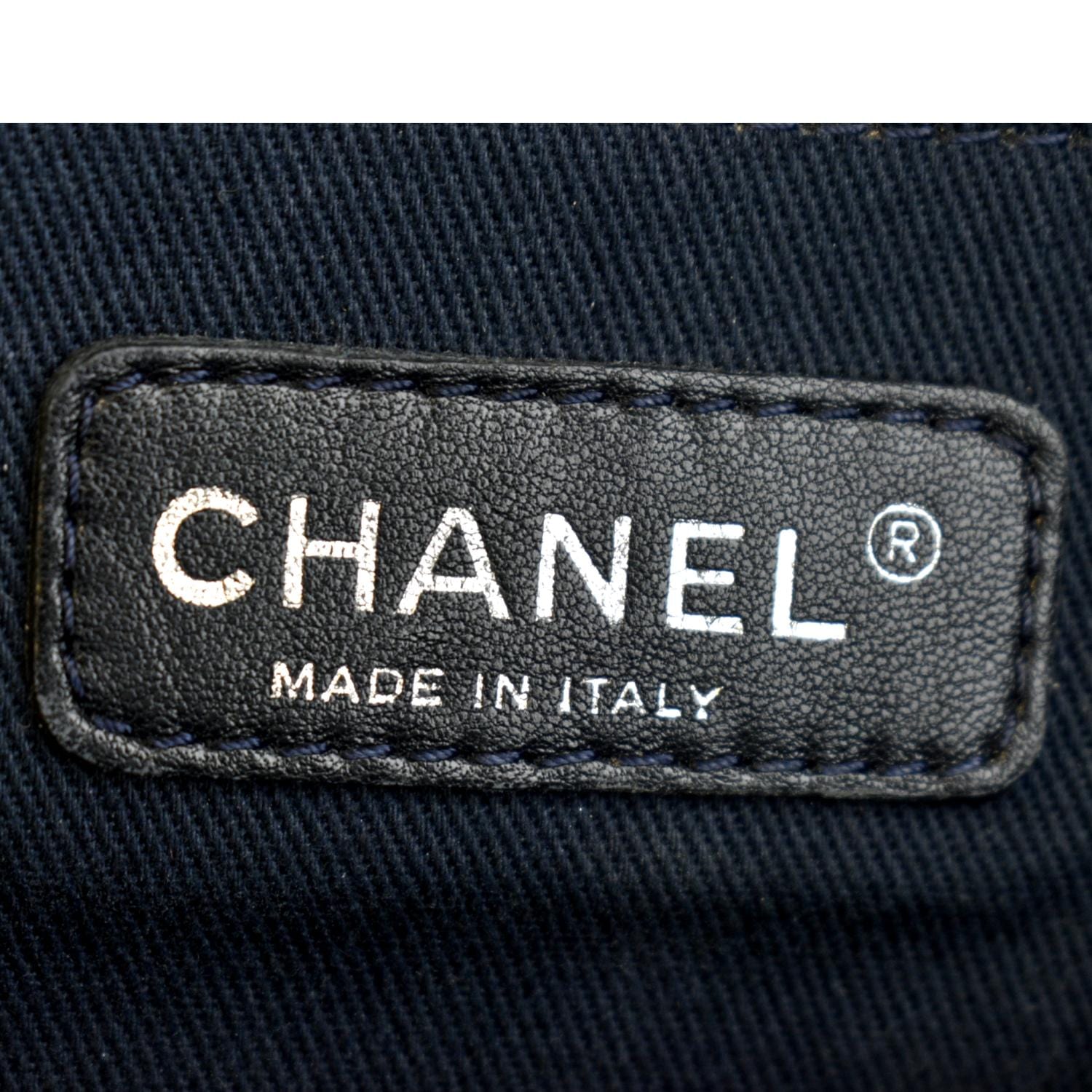 CHANEL Deauville Medium Bowling Denim Shoulder Bag Blue