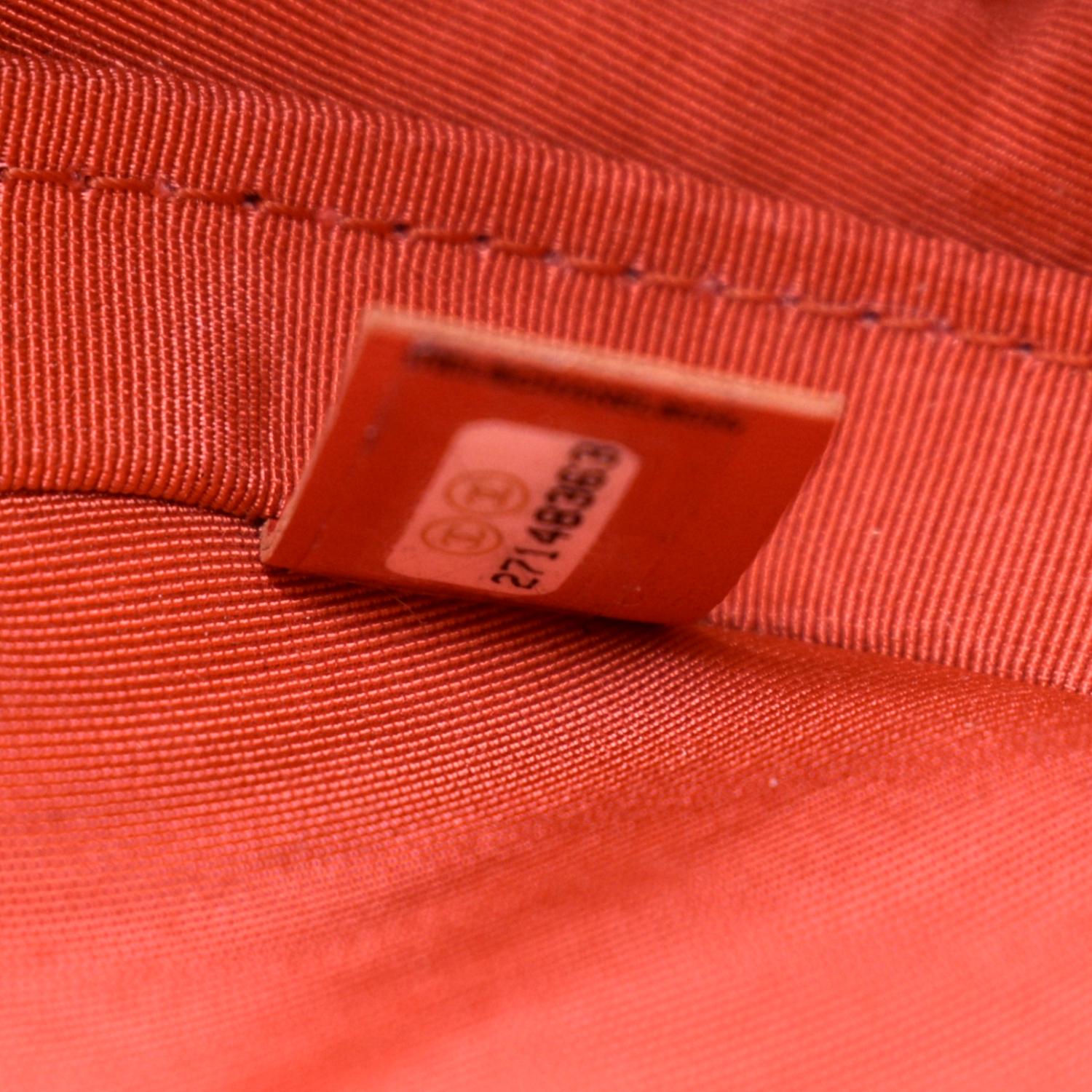CHANEL Crumpled Calfskin Leather Vanity Case Crossbody Bag Red