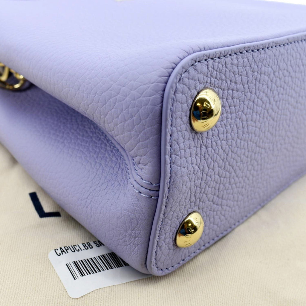 LOUIS VUITTON Capucines BB Taurillon Leather Shoulder Bag Purple