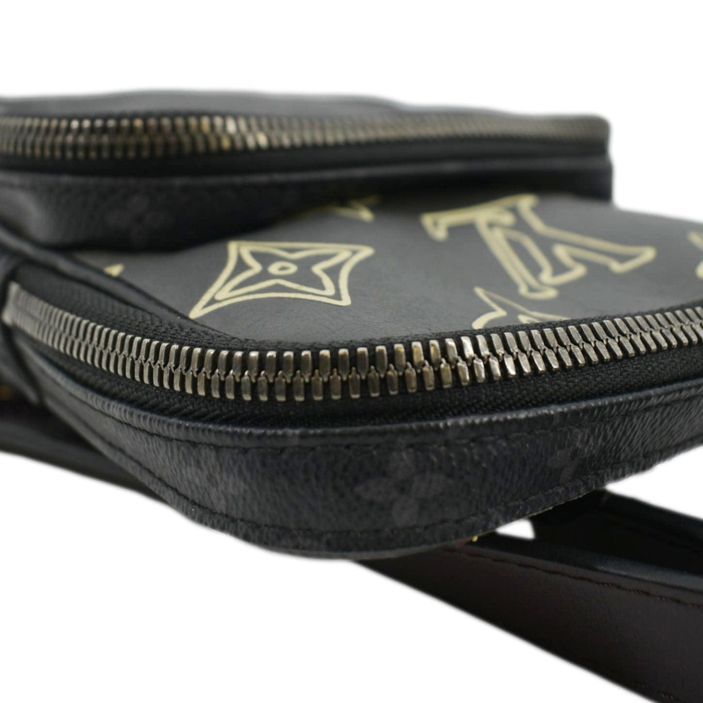 LOUIS VUITTON Avenue Sling Patchwork Monogram Eclipse Crossbody Bag Grey