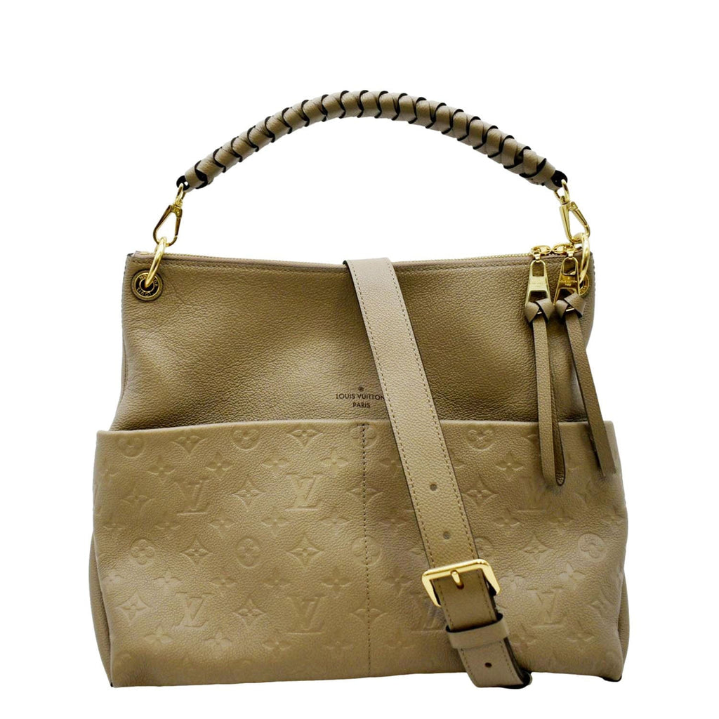 LOUIS VUITTON Maida Monogram Empreinte Leather Hobo Shoulder Bag Dune