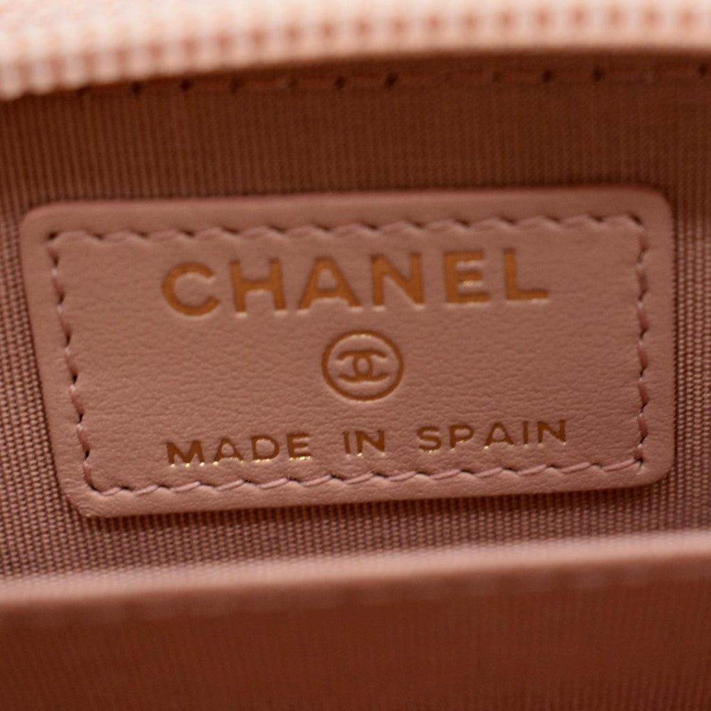 CHANEL Small Boy Caviar Leather Zip Around Wallet Pink