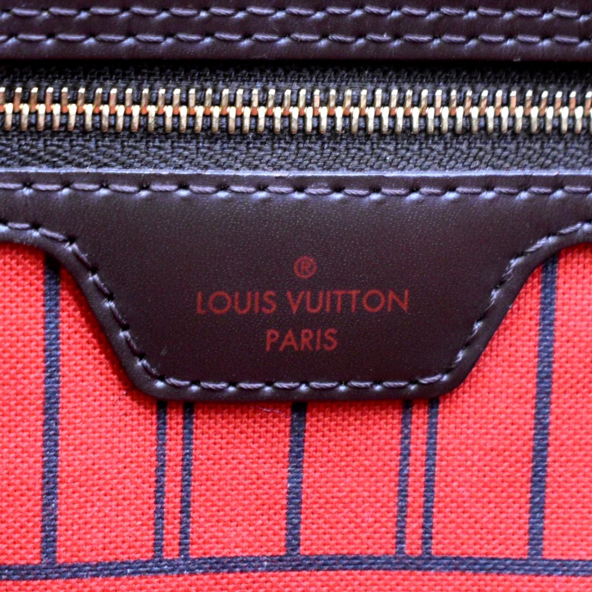 LOUIS VUITTON Neverfull GM Damier Ebene Tote Shoulder Bag Brown