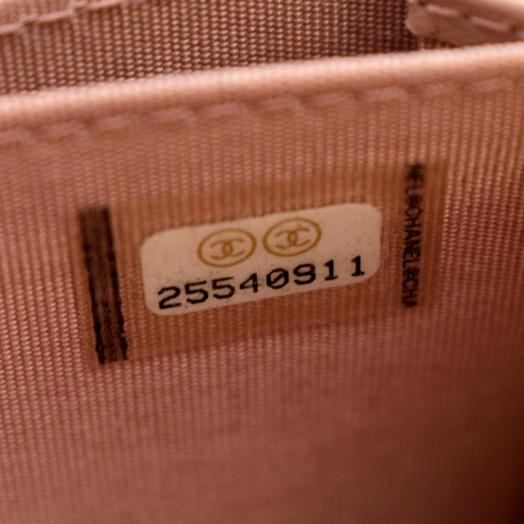 CHANEL Small Boy Caviar Leather Zip Around Wallet Pink