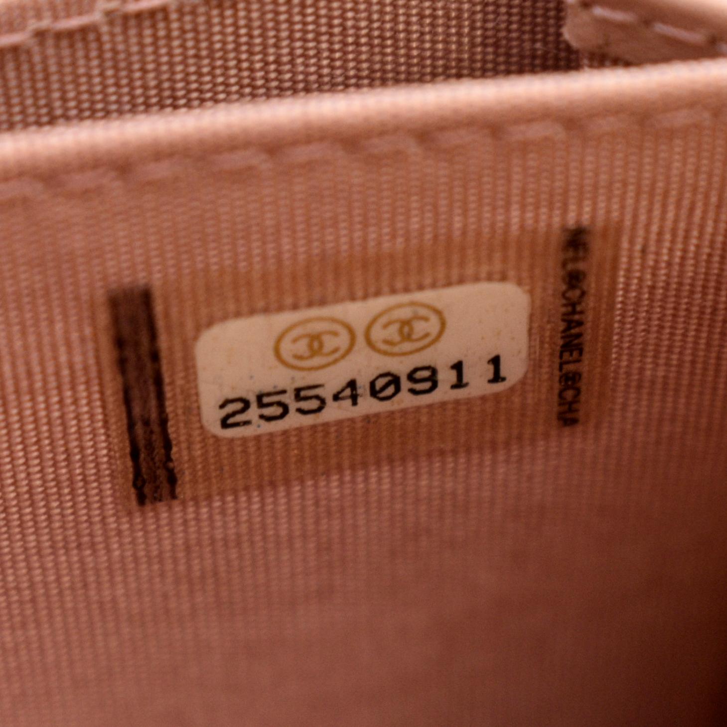 CHANEL Small Boy Caviar Leather Zip Around Wallet Pink