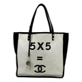CHANEL 5 x 5 Canvas Tote Bag Ivory