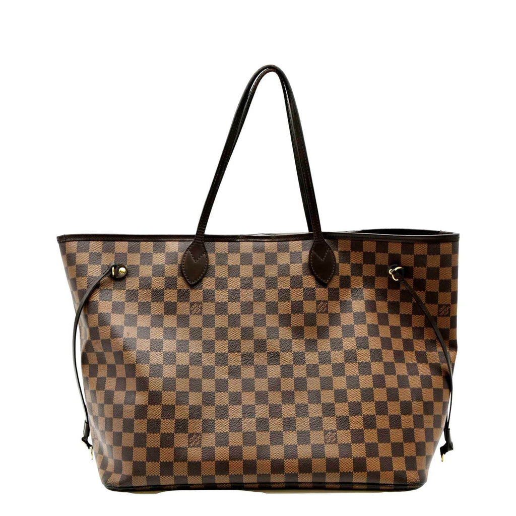 LOUIS VUITTON Neverfull GM Damier Ebene Tote Shoulder Bag Brown