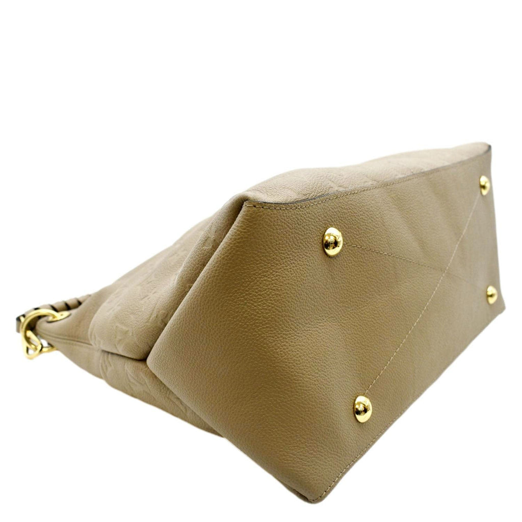 LOUIS VUITTON Maida Monogram Empreinte Leather Hobo Shoulder Bag Dune