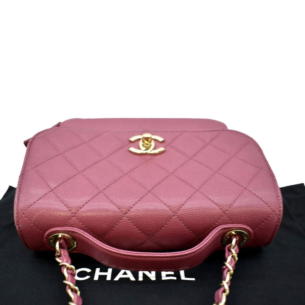 CHANEL Business Affinity Medium Flap Quilted Caviar Shoulder Bag Red