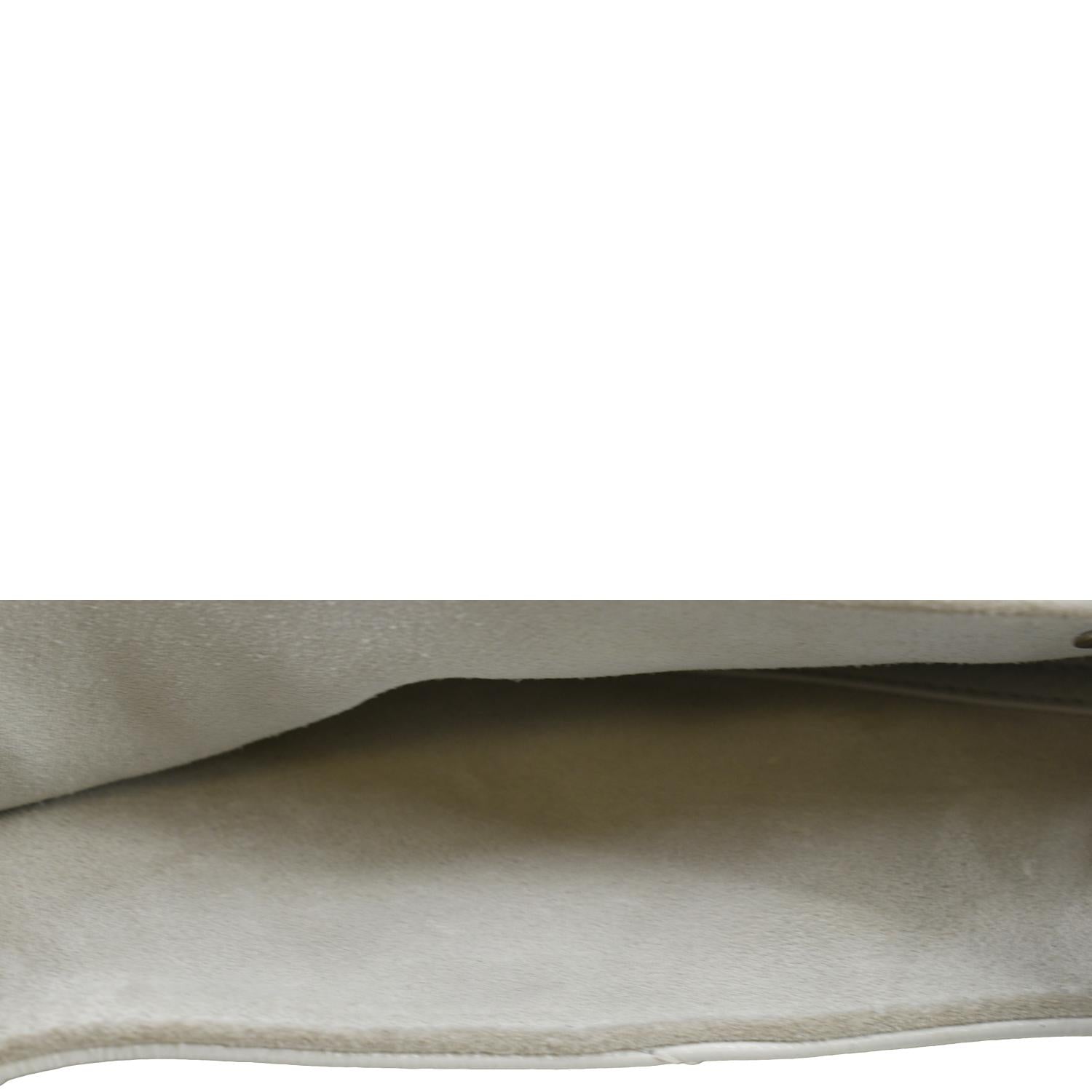 CHANEL Droplet Patent Leather Hobo Bag White