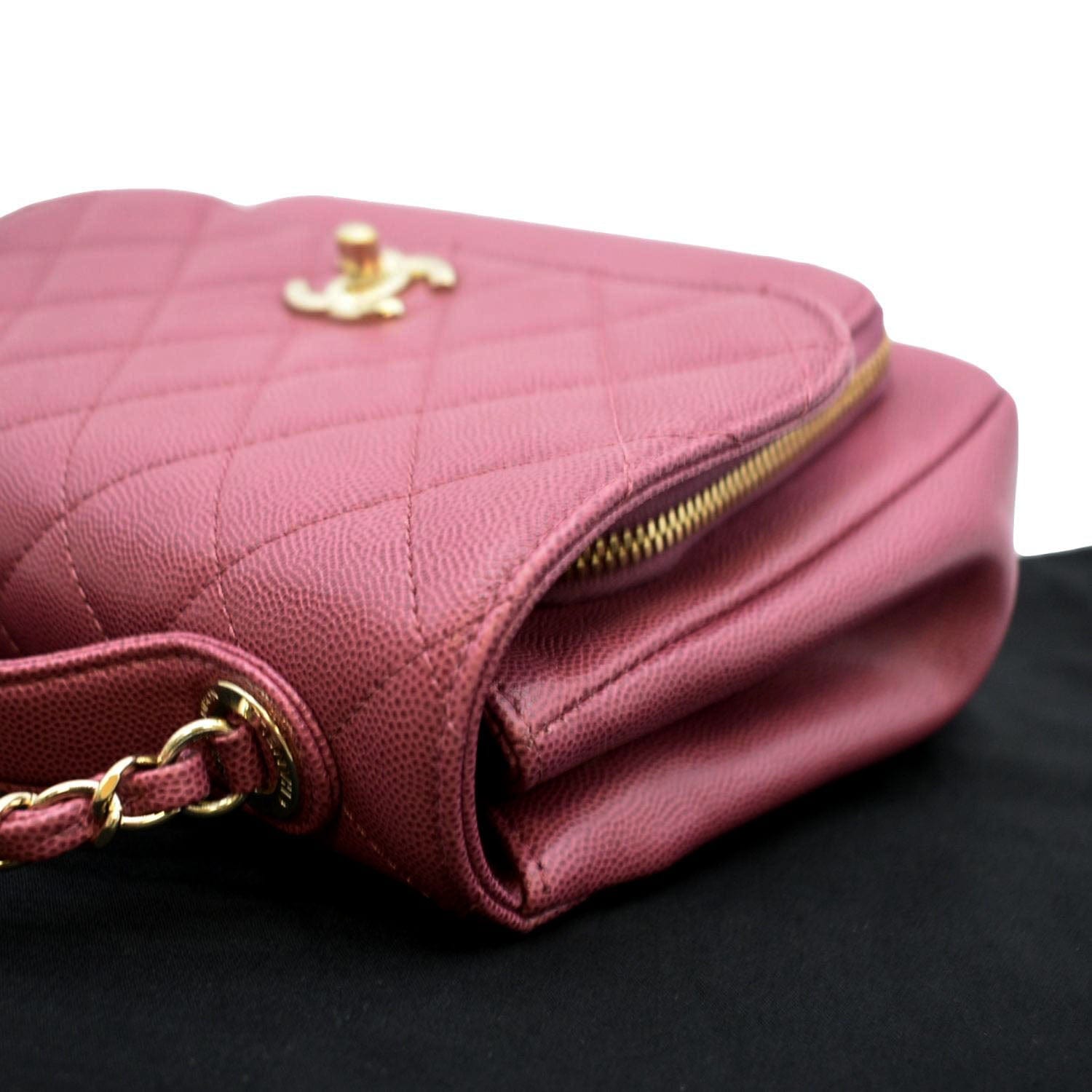 CHANEL Business Affinity Medium Flap Quilted Caviar Shoulder Bag Red